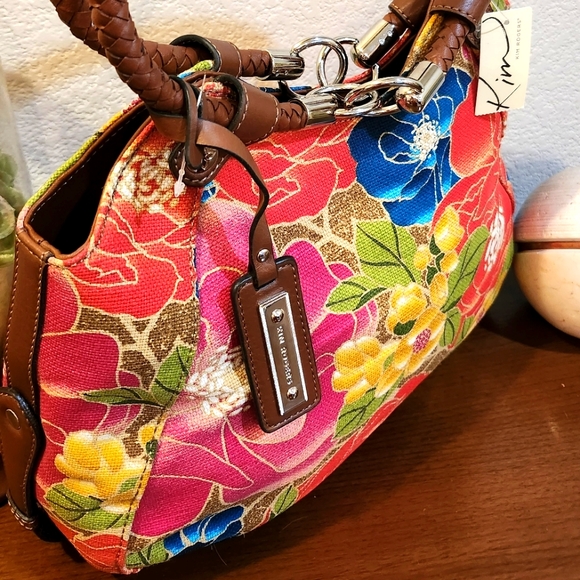 NWT Kim Rogers Floral "Nikki Ring" Shoulder Bag/Satchel - Picture 3 of 14